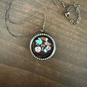NEW Origami Owl Style Chocolate Brown Floating Charm Locket & Chain -Foodie Set